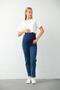 Maternity Stretchy Tummy Banded Waist Adjustable Mom Fit Pants Dark Blue - 4