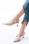 K-607 White Daily Mesh Open Back 7 cm Heeled Shoes