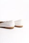Kayla laceless comfortable daily buckle detailed ballet flat - white - 5