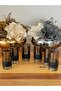Set of 6 Dip Black Top Smoked Coffee Water Glasses, Soft Drink Glasses, Dowry Box, Gift, Luxury - 4