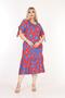Plus Size Above Knee Square Neck Tie Detailed Short Sleeve Viscose Combed Cotton Stylish Design Comfortable Dress - 7