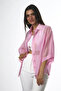 Women's Silky Short Sleeve Oversize Shirt - 4