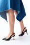 Inf-1151 Black Daily Open Back Heeled Shoes - 5