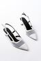 K-607 White Daily Mesh Open Back 7 cm Heeled Shoes - 3