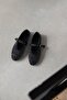 Sofia Women's Drop Detail Suede Ballerinas Black - 5
