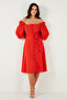 Regular Fit Square Neck Button Midi Length Dress Dress 67810197 - 4