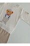 100% Cotton Teddy Bear Printed Long Sleeve Baby Boy Suit with Snap Collar - 3