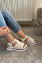 Women's Desma Cage Model Vardola Detailed Thick Sole Orthopedic Sandals K-140 - 4