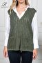 Women's Dark Khaki Buttoned Thin Knitwear Knitted Mother Vest - 5