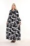 Standard Plus Size Tie Neck Loose Fit Viscose Combed Cotton Dress