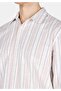 Regular Fit Shirt Neck Striped Men's Ecru Long Sleeve Shirt - 4