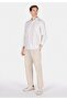 Regular Fit Shirt Neck Striped Men's Ecru Long Sleeve Shirt - 3