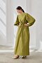 Cotton Drawstring Dress Oil Green - 5
