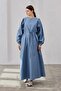 Cotton Shirred Dress Indigo - 5