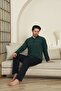 Seasonal Long Sleeve Khaki Color Buttoned Men's Pajama Set