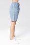 Women's Light Blue Loose Cut Cotton Shorts - Linen, Elastic Waist, High Waist Monaha - 6
