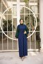 Movable Belted Hijab Dress with Colorful Sleeves - 2