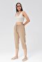 Women's Mink Relaxed Cut Cotton Capri - Linen, High Waist, Slit Monaha - 3