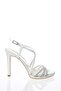 Woman's high heeled stone embellished b Piped evening shoes white - 3