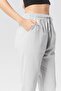 Women's Light Gray Relaxed Cut Cotton Capri - Linen, Front Seam, Slit Monaha - 7