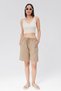 Women's Mink Loose Cut Cotton Shorts - Linen, High Waist, Elastic Waist Monaha - 4