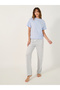 Graphic Print Round Neck T-Shirt and Pyjama Set