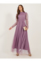 U and F Women Mauve Net Maxi Dress - 2