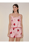 Strawberry Print Cami Top and Pyjama Shorts Set - 2