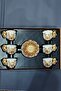 Turkish Coffee Presentation Set 6 Person Metal Coffee Cup Set Coffee Cup Set of 6 with Stone Decoration - 3