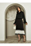 Feathered Trim Bell Sleeve Satin Oversized Shirt - 3