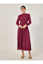Accordion Pleated Cuffed Sleeves A-Line Midi Dress - 2