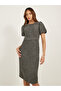 Tweed Puff Sleeves Sheath Knee-Length Dress - 3