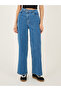 High Rise Asymmetric Waist Straight Leg Jeans - 2