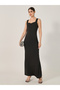Plain Sleeveless Mermaid Maxi Dress with Bow Detail