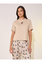 Butterfly Print Round Neck T-Shirt and Pyjama Set - 2