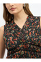 Paisley Print Pleated A-Line Midi Dress - 4