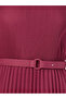 Accordion Pleated Cuffed Sleeves A-Line Midi Dress - 4