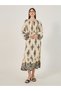 All Over Print Smocked Detail A-Line Midi Dress - 2