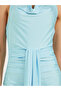 Satin Cowl Neck Sleeveless Mermaid Maxi Dress - 4