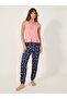 Solid Ruffled Detail Tank Top and Bow Print Cuffed Pyjama Set