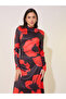 Floral Print Long Sleeves A-Line Maxi Dress - 3