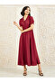 Solid Cuban Collar A-Line Shirt Maxi Dress