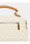 Textured Diamond Pattern Handbag with Adjustable Strap - 3