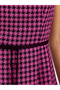 Checked Boat Neck Sleeveless Sheath Midi Dress - 3