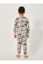 Graphic Print Round Neck T-Shirt and Shorts Pyjama Set - 4
