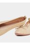 Textured Slip-On Bow Detail Ballerina Shoes - 4