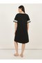 Number Print Double Stripe Short Sleeves Sleep T-Shirt Dress - 4