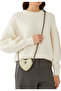 Heart Patterned Croc Leather Micro Bag - Light Green - 2