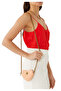 Crocodile Patterned Heart Micro Bag - Light Orange - 2