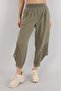 Women's Black Mesh Linen Trousers - 3